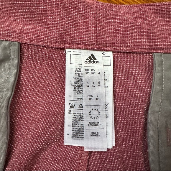 Adidas Crosshatch Primegreen Shorts Red Men’s Size 38 - Picture 5 of 6